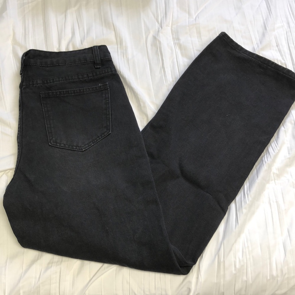 Wide Leg Black Ripped Jeans. Size 6. NWOT